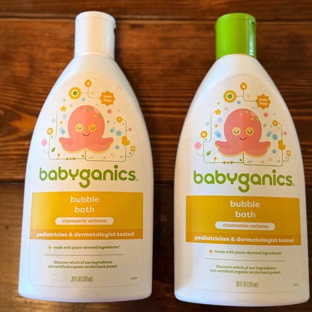 Babyganics Bubble Bath Baby 20oz Chamomile Verbena New Tear Free 2 Pack